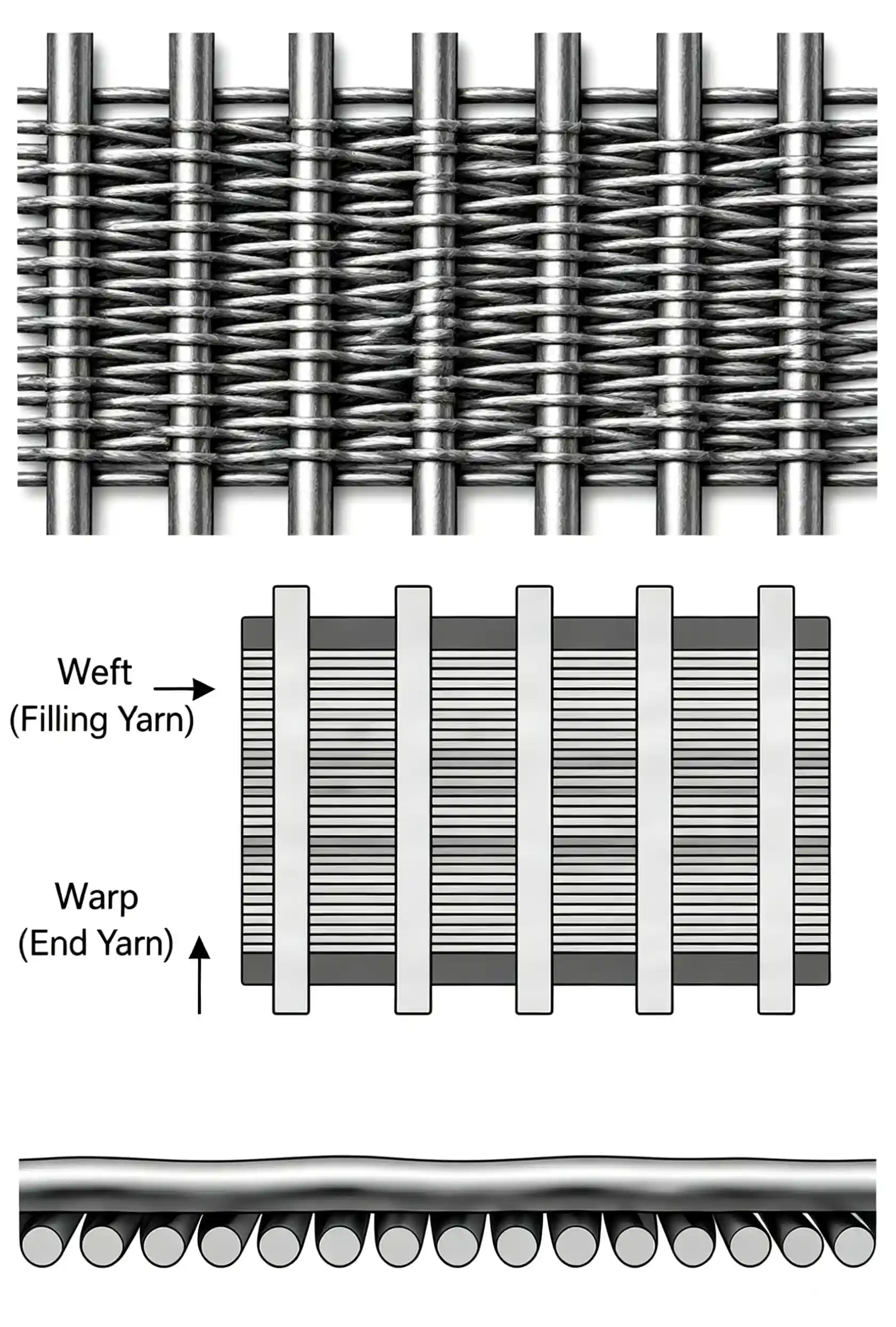 Dutch weave wire mesh structure