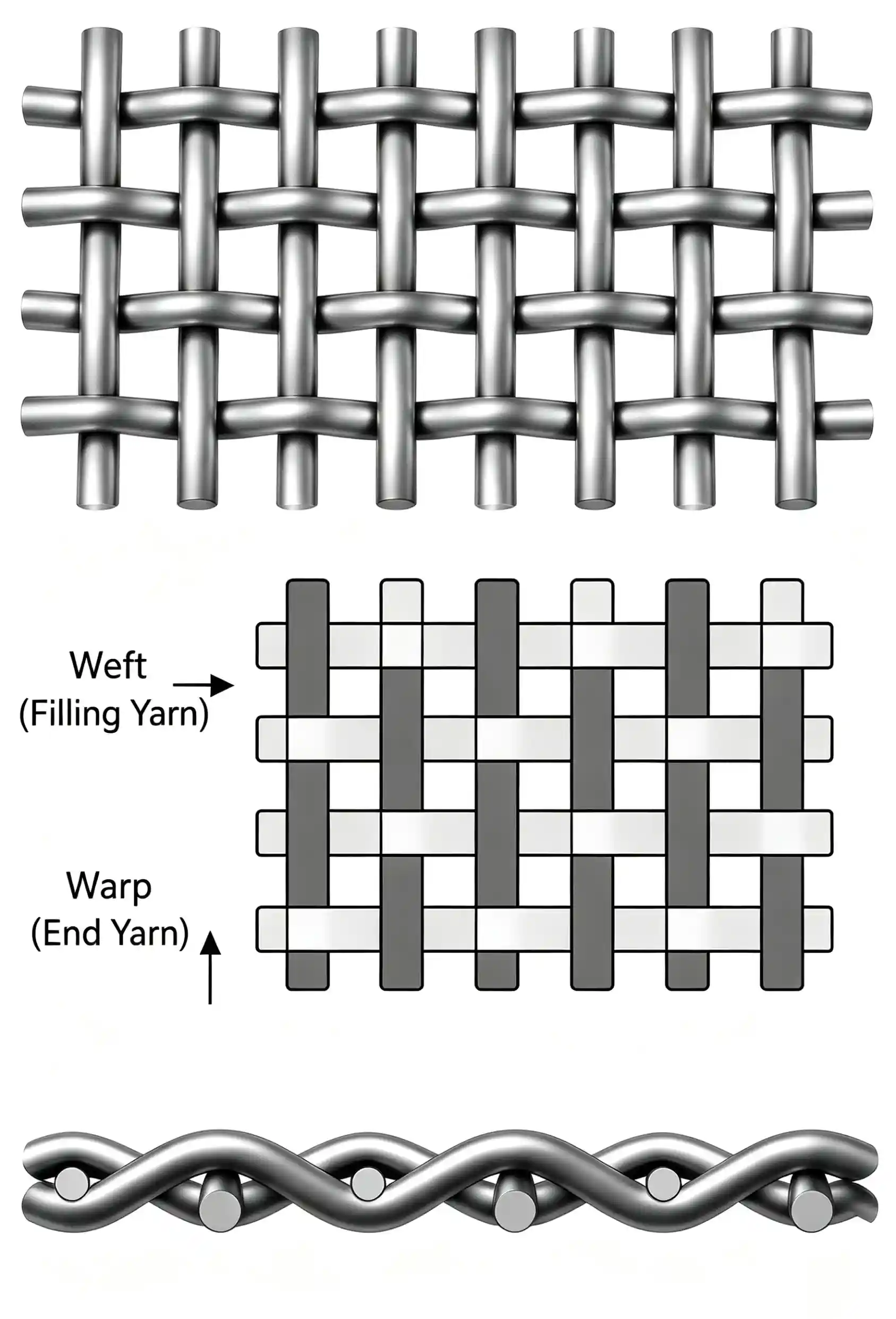 Plain weave wire mesh structure