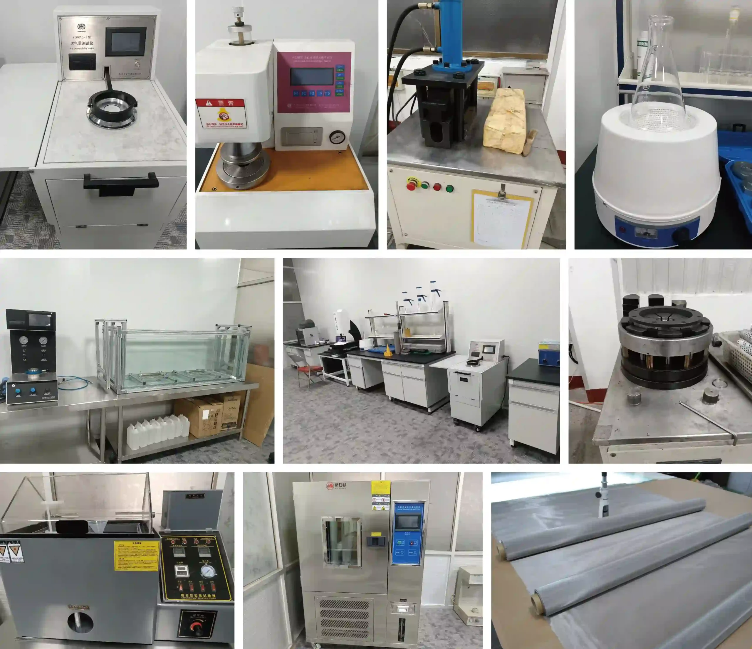 Sintered fiber felt bubble point test equipment