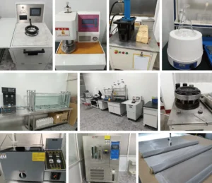 Filter laboratory equipment for bubble point, permeability, immersion and mechanical testing of metal filter elements
