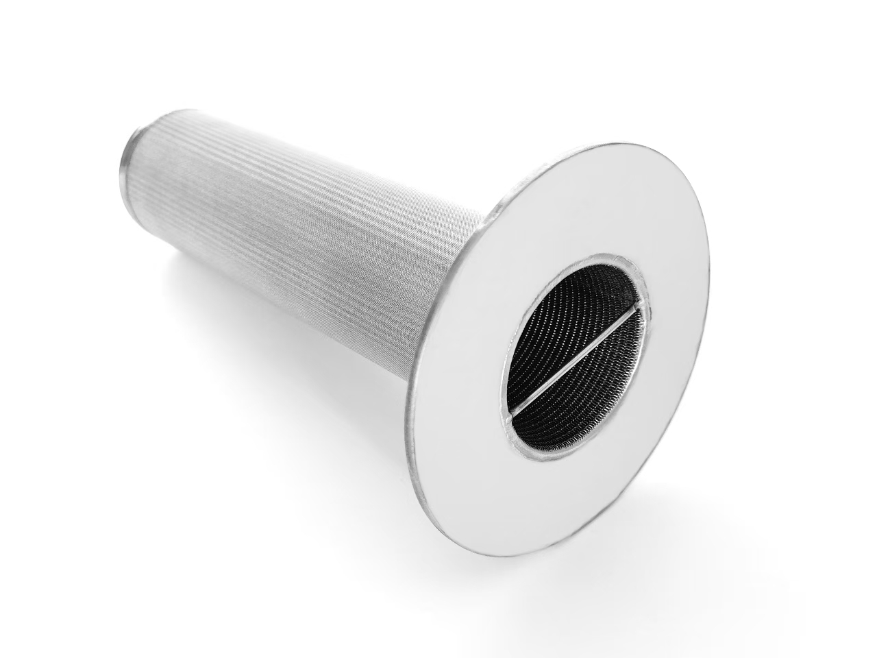 Stainless steel sintered filter cartridge with open end