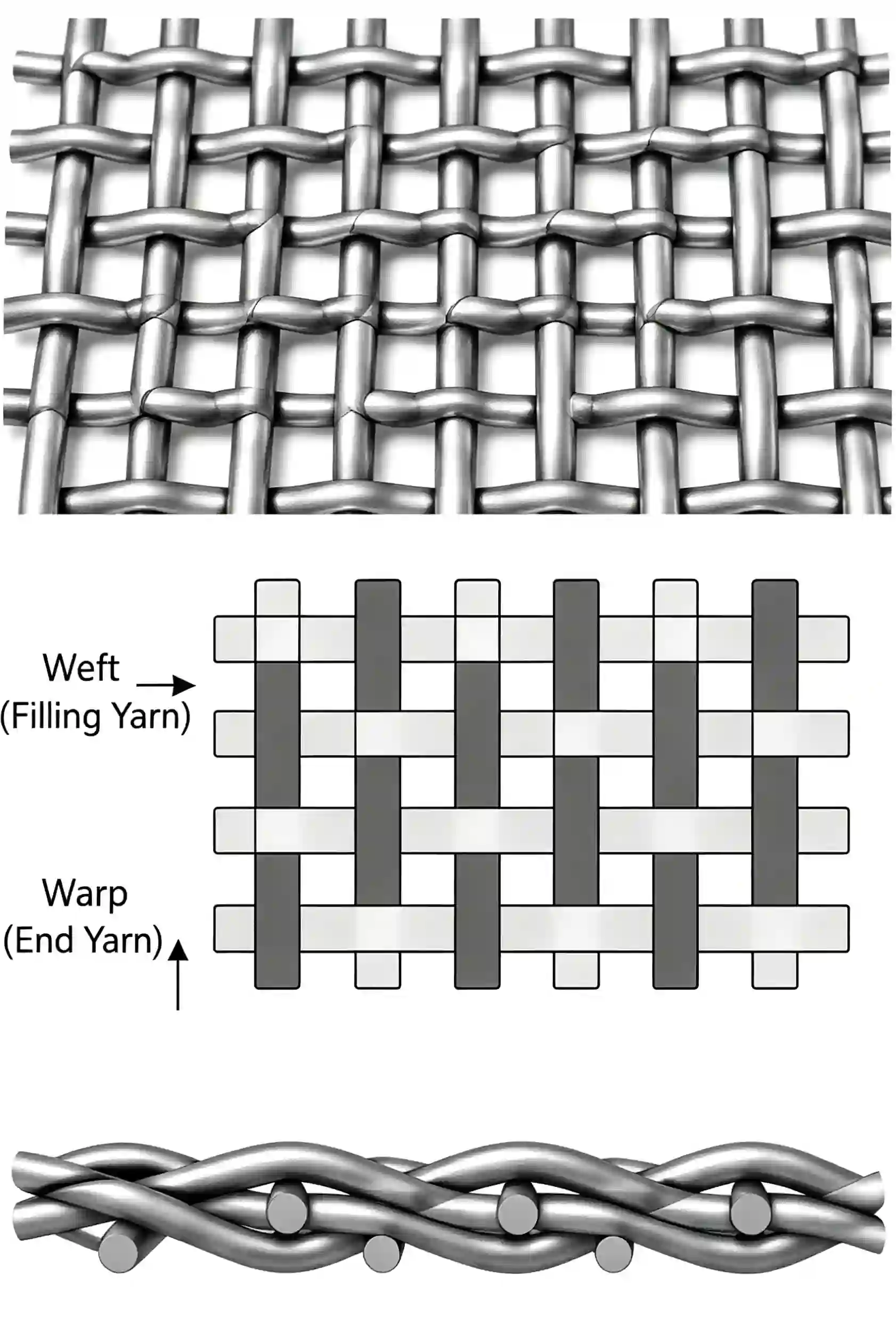 Twill weave wire mesh structure
