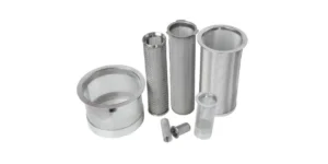 Stainless steel basket and tube filters with woven mesh and perforated openings in different sizes
