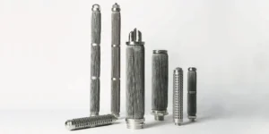 Pleated stainless steel filter cartridges with different guards, lengths and end connections for complete assembly review